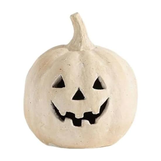 Pumpkin Halloween Decoration Hand-Carved Classic Jack Lantern Fall Decor Farmhouse Table Porch Indoor Ornament