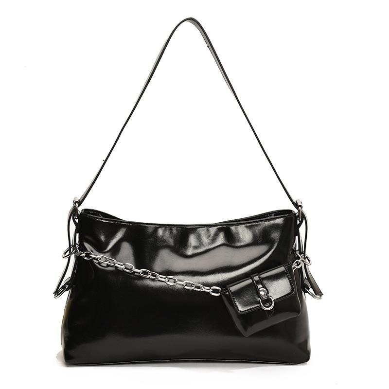 Ielgy High-End Fashion Tote Bag Trendy Chain Shoulder Armpit Bag Large Capacity Cross-Body Commuter Bag