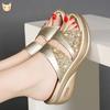 Women's Fashion Summer Ladies Sandal Solid Peep Toe Casual Wedge Platform Shoes