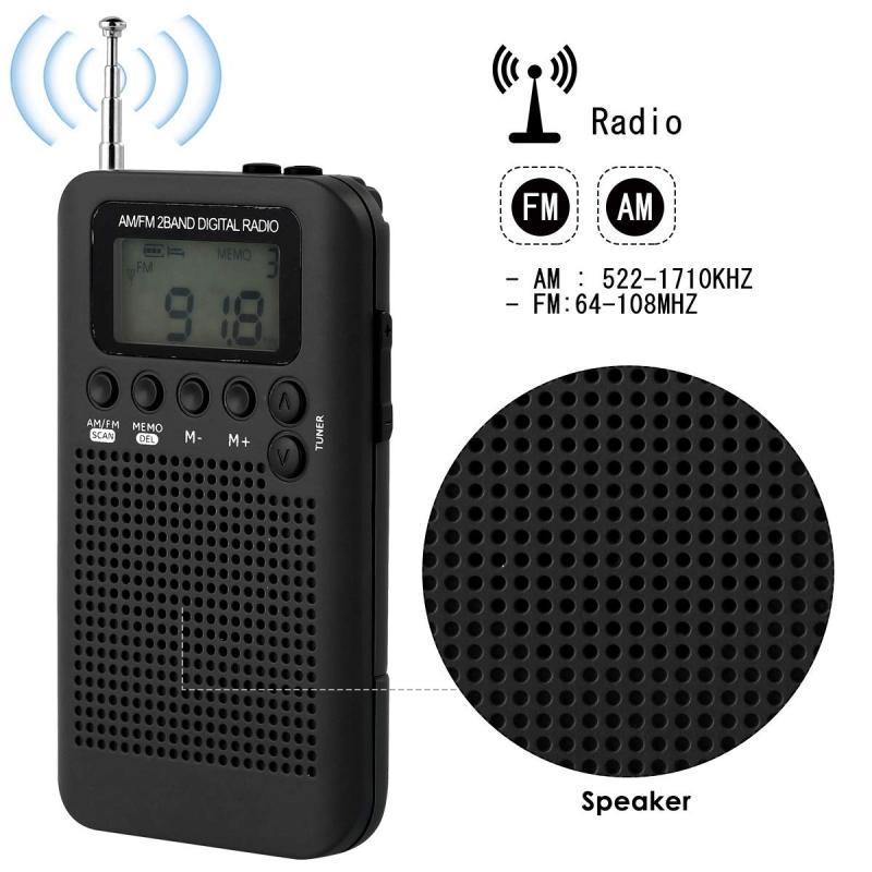 Портативное двухдиапазонное радио AM FM с будильником и таймером сна, цифровая настройка, стереорадио с разъемом 3,5 мм