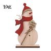 Retro Christmas Snowman Ornaments Nordic Ornaments, Wood Reindeer Santa Claus Figurine, Indoor Holiday Table Rustic Desktop Decoration for Home