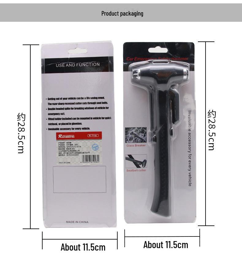 Автомобильный молоток с основанием - Разбиватель окон и резак R-7115