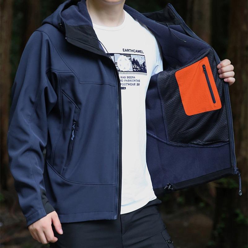 Осенняя ветровка, мужская верхняя одежда с капюшоном, пальто, мужская свободная повседневная куртка на молнии на молнии, модная одежда для альпинизма