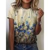 Летняя новинка 3D Цветочный цветочный принт футболка Птицы Графические футболки Женская мода Harajuku Короткие рукава Топы Одежда Футболки