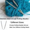 3 шт. круговые вязальные спицы из нержавеющей стали, круглые иглы, металлическая волшебная петля для рукоделия, свитера, шапки, носки