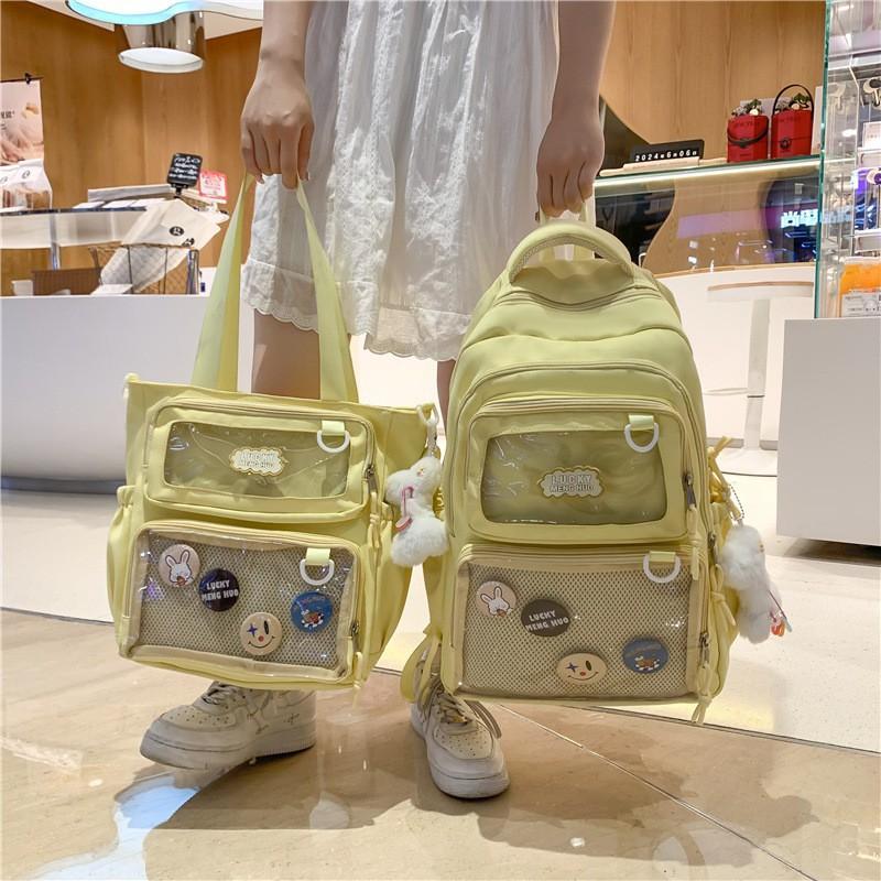 Japanese All-match High-face Value Large-capacity JK Transparent Pain Bag Light Schoolbag Women's Simple Backpack