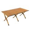 Aluminum Alloy Wood Grain Roll-Up Folding Table