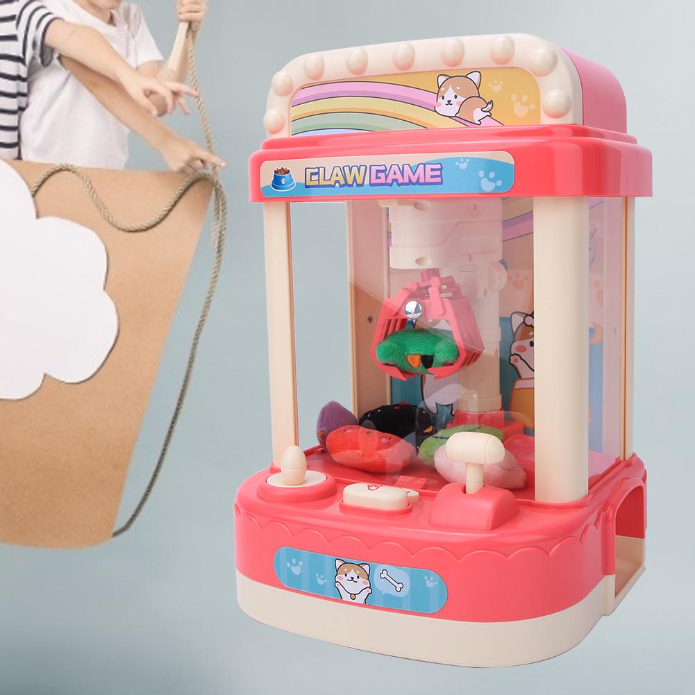 Мини-игровой автомат Doll Grabber для взаимодействия родителей и детей со светомузыкой(розовый )