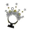 2025 New Year Eve Headband Glittering Garland Hairband Christmas Party Hairhoop Holiday Hairhoop for Festival Gathering