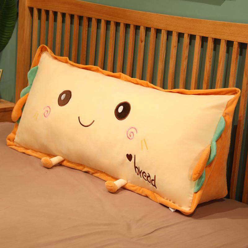 Cute Triangle Toast Toy Stuffed Soft Long Bread Plush Throw Pillow Cushion Car Sofa Bed Home Decoration Gift For Friend Lover
