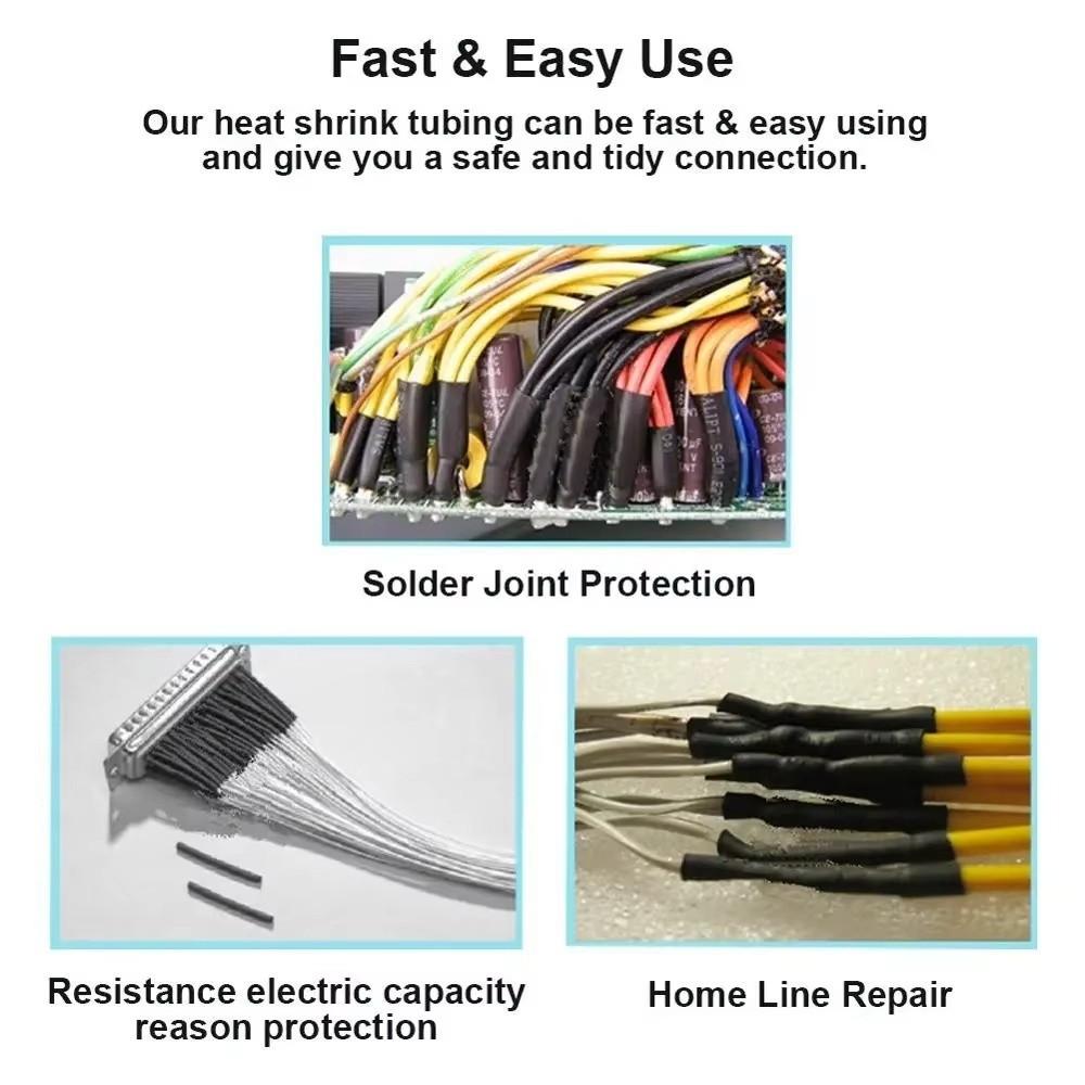 127/530Pcs Polyolefin Material Heat Shrink Tubing Sleeves Cable Repair Protection Cable Insulation