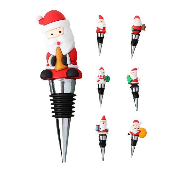 Герметичная Рождественская пробка для вина, пищевая креативная мультяшная пробка для бутылки вина с Санта-Клаусом, товары для вечеринок