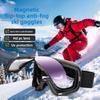 Flip Ski Goggles Cylindrical Magnetic Suction Double Layer Anti-fog Myopia Windproof Outdoor Sports Goggles Snow Glasses