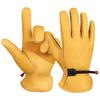 Cowhide Work Gloves Leather Motorcycle Driver Cycling Outdoor Sports Racing Security Protection Safety Yellow Riding Glove
