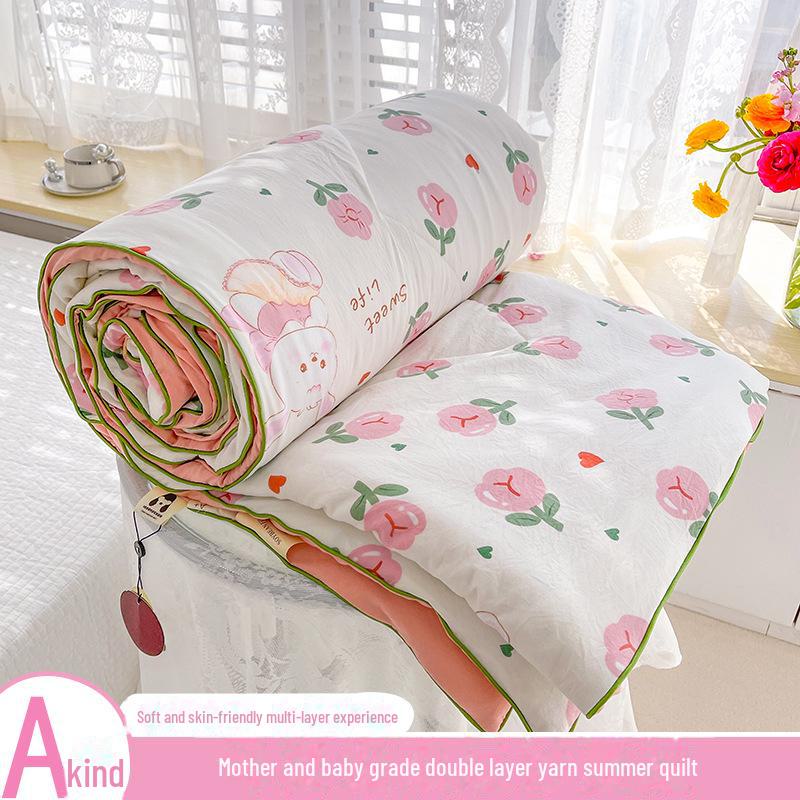 Охлаждающее летнее одеяло класса А для младенцев из стираного хлопка и соевого волокна