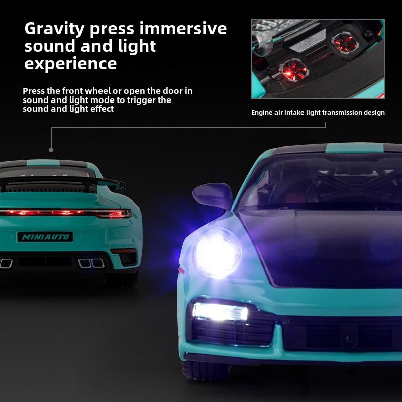 Интерактив 1:24 911S Модель автомобиля из сплава со световым эффектом - Идеальные игрушки для подарка