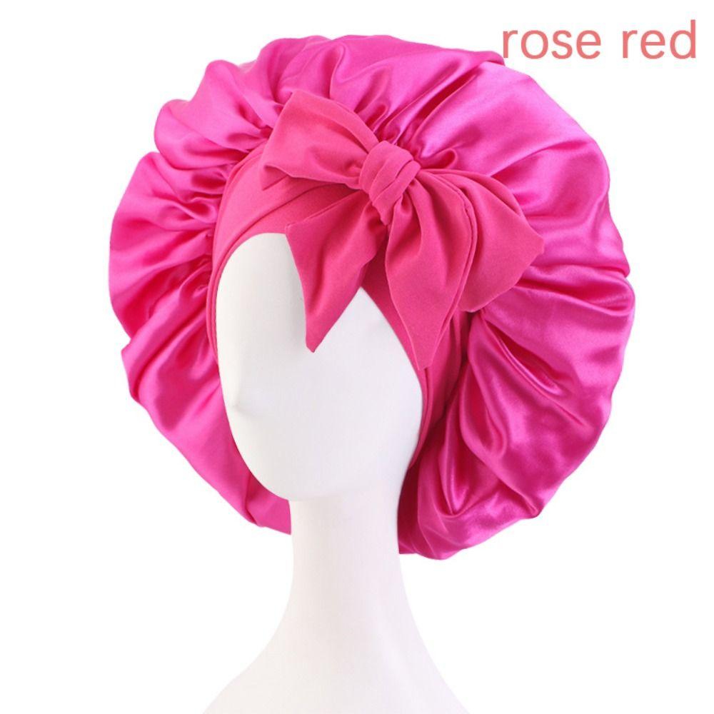 Turban Bonnet Silk Nightcap Hair Care Sleep Hat Headwear Sleeping Cap  Women Children