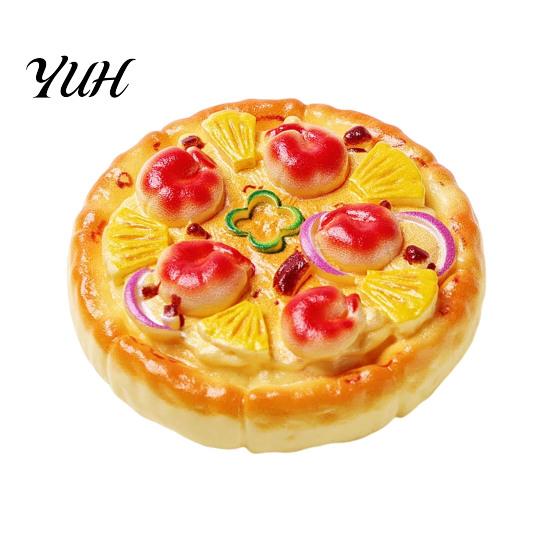 Handmade Jewelry Making Components 2Pcs Mini Resin Pizza Ornaments, Realistic Miniatures, Tiny Small Knick Knacks Food Ornaments for DIY Craft