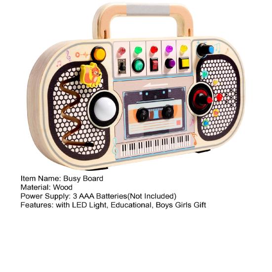 Радиопереключатель, игровая доска, светодиодная подсветка, деревянная доска для переключателей, игрушка, портативная, для путешествий, для развития мелкой моторики, для детей, для обучения, для занятий, игровая доска