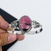 Natural Rhodonite Gemstone Handmade 925 Sterling Silver Cuff Bangle, Rhodonite Bangle,For Wife, Unisex Bangle, Gifts For Party Wear