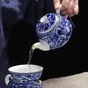 Цзиндэчжэнь-синий и белый фарфоровый чайник, китайский чайный сервиз для кунг-фу, бытовой керамический чайник для пуэра, чайник, милая чайная посуда