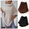 Модный клетчатый полосатый искусственный меховой пуловер накидка пальто женское осень зима вязаный пончо накидка накидка для путешествий досуг вечеринка шаль