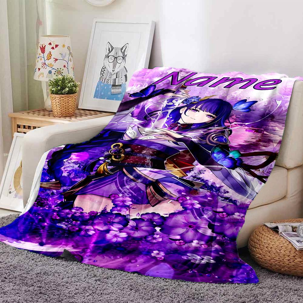 Customiz Name Personality Genshin Impact Balzebub Blanket Soft &Warm Sofa Office Bed Travel Lunch Break Blanket, Gift Suitable All Seasons