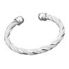 Women's Fashion Simple Silver Plated Twist Cuff Bangle Open Bracelet Jewelry Gift
