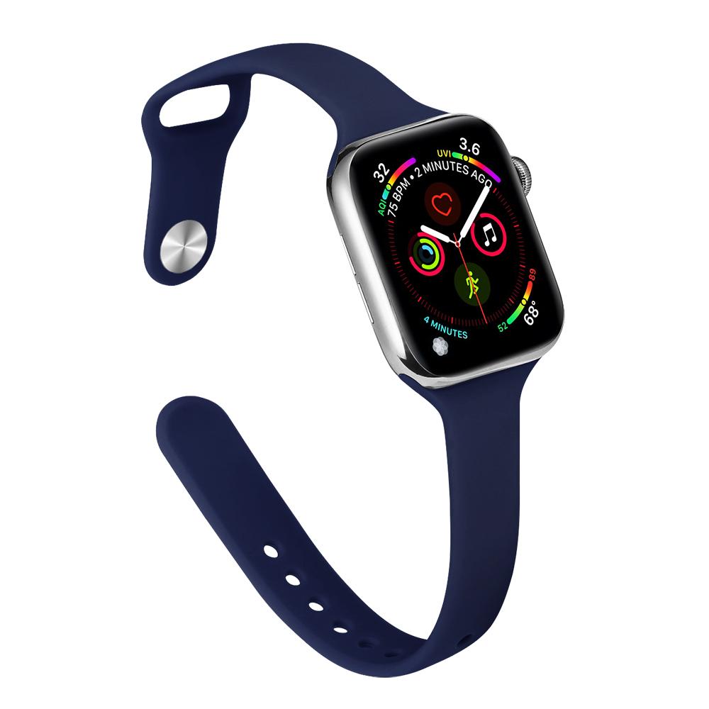 Ремешок для Apple Watch Band 40 мм, 44 мм, 45 мм, 41 мм, 38 мм, 42 мм, спортивный тонкий силиконовый браслет correa iWatch Series 8 Ultra 2 SE 7 6 3 9