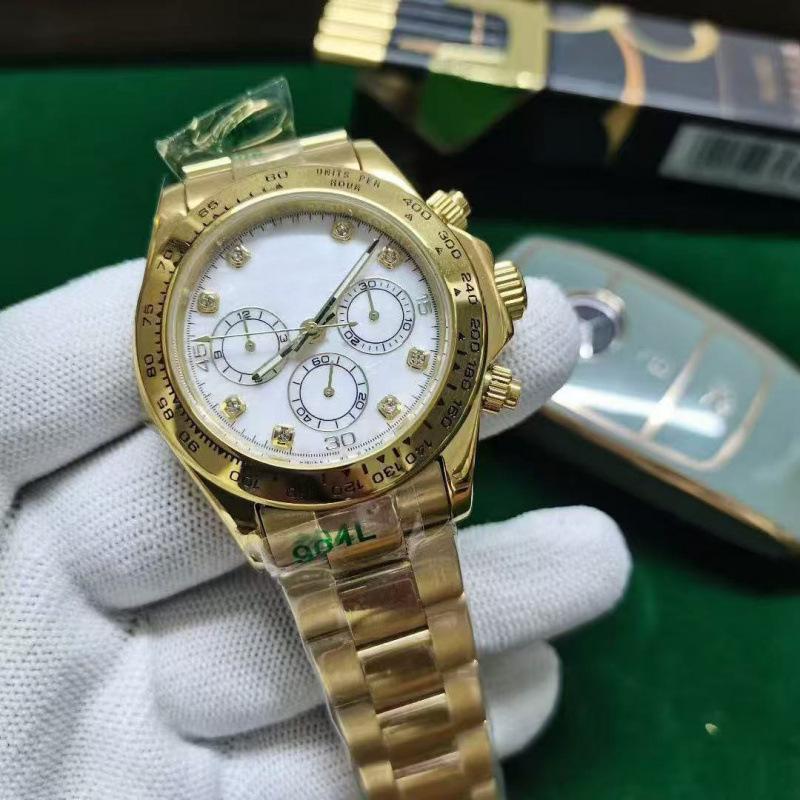Мужские автоматические часы Laojia Daytona Зеленый Золотой Вселенная Хронограф