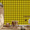 Yellow and ochre checkered wallpaper, yellow background for living room and bedroom 50x1000