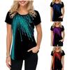 Женская модная футболка с принтом, с коротким рукавом и круглым вырезом, для лета, повседневная одежда
