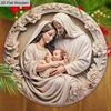 Деревянная рождественская табличка «Рождество» - Круглая табличка «Jesus Navidad» для входной двери, настенный декор - Идеальное рождественское украшение