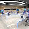 High-Grade Curved White Control Desk: Command, Dispatch & Monitoring Console
