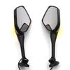 Motorcycle Modified Dual Light Rearview Mirror Led Turn Signal Rearview Mirror Thread 6Mm+ Dual Light
