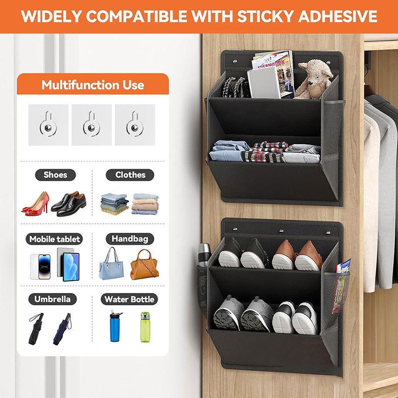 Rv Shoe Storage With Adhesive Tape Door Shoe Rack With Large Deep Pockets Suitable For Campers Narrow Space Wardrobe Storage