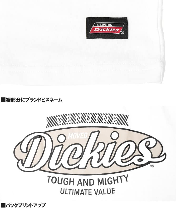 Genuine Dickies Men's Long Sleeve T-Shirt, Pocket, Logo Print, Crew Neck, Size 3L, White (09)