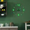 Acrylic Luminous Wall Clock Stickers 3 Clocks Glowing Non Ticking Frameless for Living