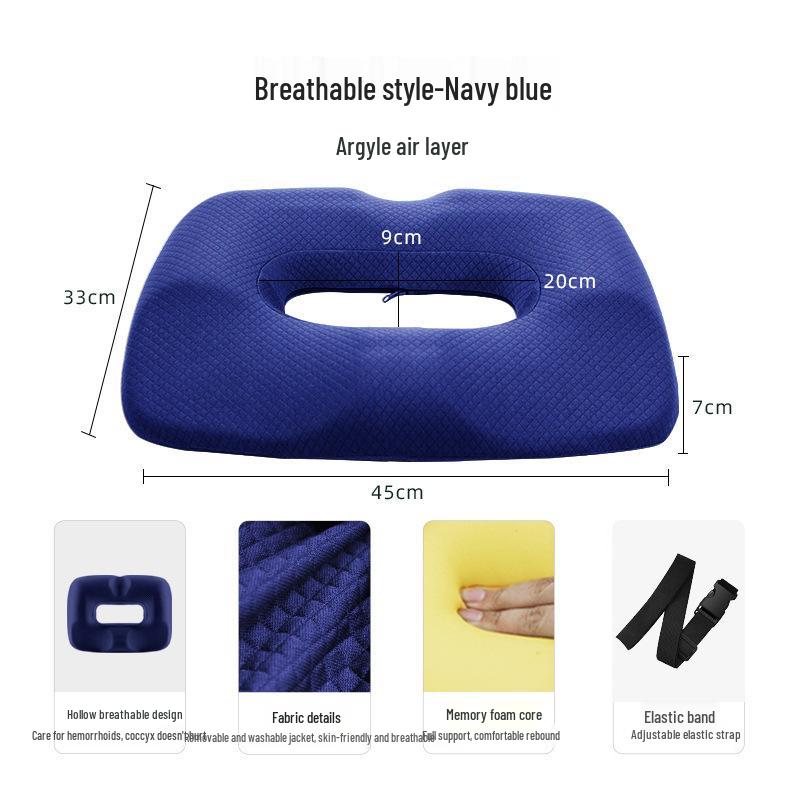 Orthopedic Coccyx Cushion for Hemorrhoid Relief, Pregnancy, and Fracture Support with Back and Hip Comfort