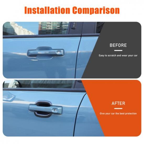 ABS Carbon Fiber Exterior Outer Door Bowl Cover Trim For Ford Maverick -2024