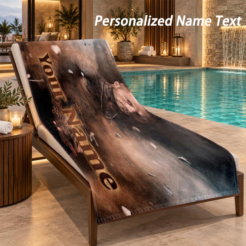 Kontra K Custom Name Beach Towel Large Soft Towel for Indoor Bathroom Outdoor Beach