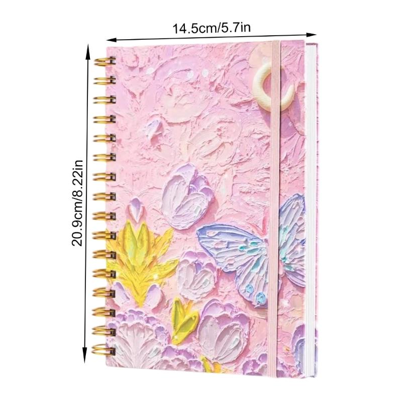 Блокнот на спирали, 5 штук, канцелярский блокнот, блокноты для записей, блокнот-журнал, блокнот с бабочкой, эстетичные дорожные блокноты для работы