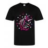 Children's T-shirt - Unicorn - Black - 100% Cotton - Short Sleeves - 9/11 Years