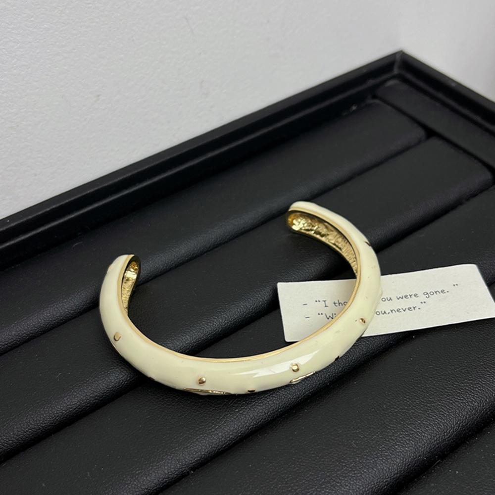 Enamel Retro Opening Bangle French Style Women's Hand Bracelet Simple Woman Cuff Bracelet  Gifts