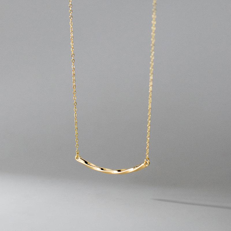 Sterling Silver Choker Twist Necklace for Women Fashion Elegant Charms Geometric Korean Chain Jewelry Accessories