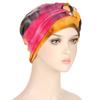 8 Colors New Fashion Braid Tie Dyed Multicolor Soft Muslim Hijab Turban Hat
