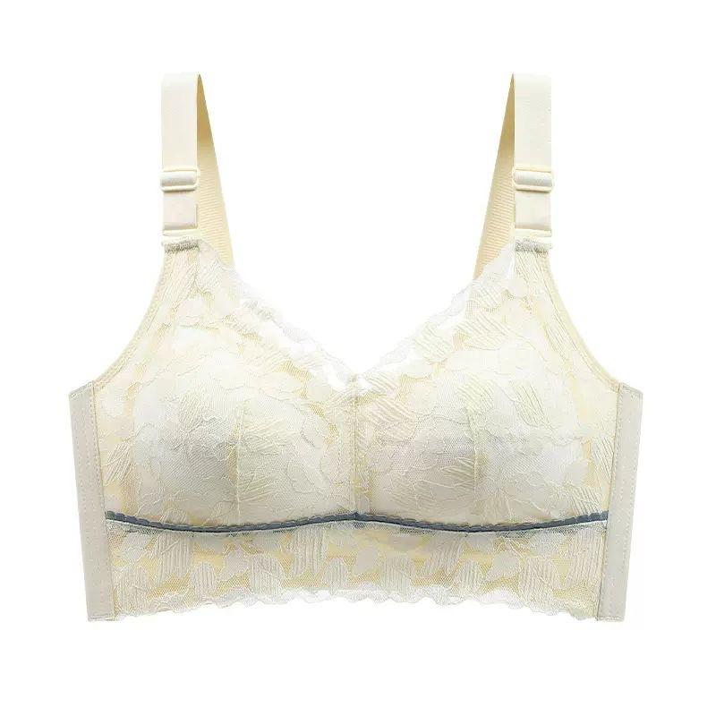 Тонкий дышащий бюстгальтер для женщин больших размеров, собранный, без косточек, с регулируемыми бретелями, с двойной поддержкой груди, пуш-ап