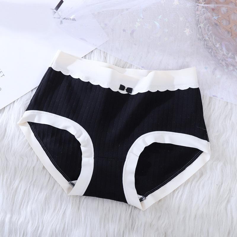 Cotton Mid Waist Underwear for Women with Lingerie Abdominal Hip Lifting Breathable Ice Silk No Trace Antibacterial Plus Size Triangl Pantiese