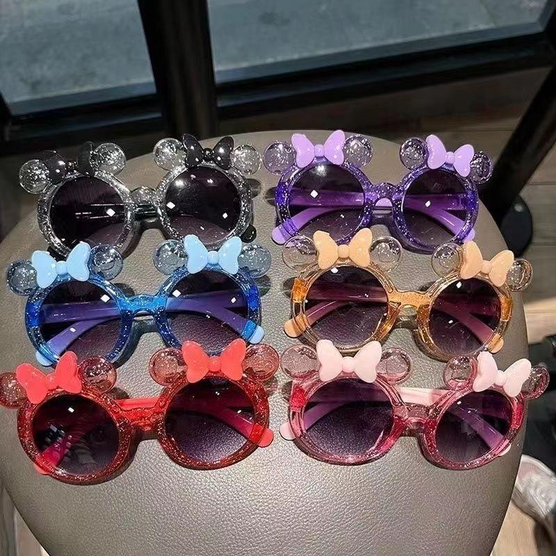 New Crystal Bow Children'S Sunglasses Sunscreen Cute Girls Fashion Trend Personalized Cartoon Eyeglasses Uv400 Eyewear