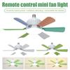 LED E27 Ceiling Fan Light 40W Ultra Quiet Remote Control Ceiling Fan Lamp Detachable Colored Fan Blade Dimmable Air Cooling Fan